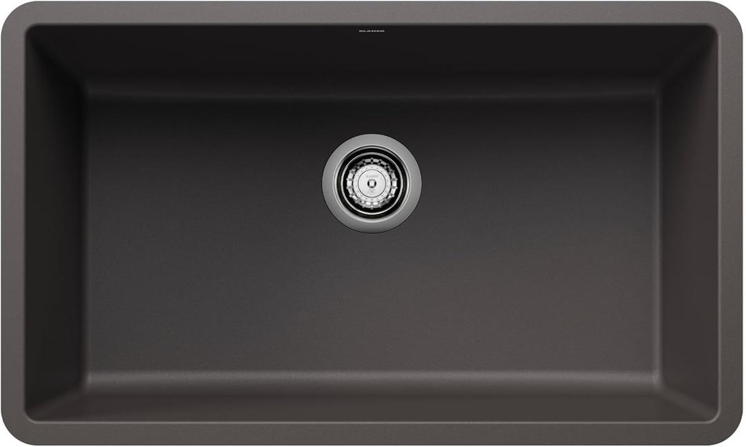 Precis 30in. Single Bowl Kitchen Sink, Cinder