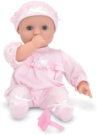 Melissa & Doug Mine to Love Jenna 12" Baby Doll with Moving Eyes, Thumb & Pacifier Sucking Action, Doll Clothes & Accessories, Toddler Toys for Girls & Boys Ages 18 Mo+