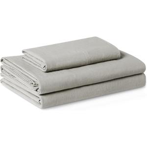 Amazon Basics Twin XL Bed Sheet, 3-Piece Bedding Set, Double Brushed Microfiber, Ultra Soft, Easy Care, Grey