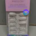 BTArtbox White Press On Nails Short - Soft Gel Press on Nails Almond, White Glue on Nails with Nail Glue, Reusable Stick on Nails in 16 Sizes, Cream Puff