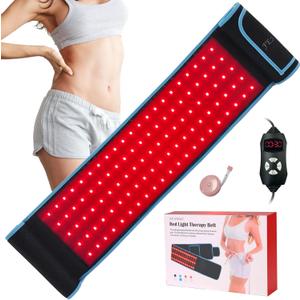 Red Light Therapy Infrared Light Therapy Belt for Body Waist Back Shoulder Leg Knee Muscle Relief, LED 660nm 850nm Wearable Large Red Light Belt with Timer Remote, Ideal Mother's Day Gift