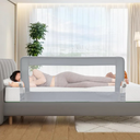 Toddler Bed Rails, 51 Inch Foldable Bed Rail for Toddlers, Baby Bed Rail Guard for Twin, Full, Queen Size Bed, Box, Platform Bed, with Reinforced Safety System