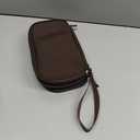 Cosmetic Bag Makeup Brush Case Organizer Pouch Portable Makeup Handbag Travel Makeup Brush Holder for Eyeshadow Brush Women, Brown