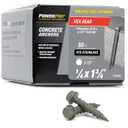 Power Pro Concrete Screw Anchors #410 Stainless Hex Washer (1/4" x 1-3/4") 100-Piece