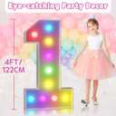 Marquee Numbers Colorful 70th Birthday Decoration: 4FT Large Light Up 70 Year Old Birthday Decorations Anniversary Backdrop Cardboard Sign 18 Colors Number 70 Mosaic Balloon Frame