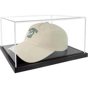 Hat Display Case,Clear Acrylic Baseball Cap Display Showcase with Solid Wood Base & UV Protection,No Assembly Required,Include Hat Shaper for Collectors,Signed Caps Display,Signed Memorabilia Display