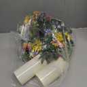 Spring Summer Candle Rings,Floral Candle Rings Wreaths 6 Inch,Daisy and Sunflowers,Mixed Flowers with 2pcs Plastic Candles,Perfect for Spring Decor,Centerpieces for Tables,Indoor Outdoor Home Decor