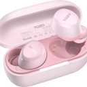 TOZO A1 Wireless Earbuds Bluetooth 5.3 Light Weight in Ear IPX5 Waterproof Headphones 2 Mic for AI Calls, Immersive Premium Sound Bass Headset with Charging Case, 32 Presets EQ Customization via App (Small, Rose Gold)
