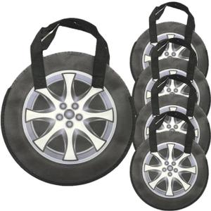 15Pcs Racing Car Party Non Woven Tote Bags Race Wheel with Handles Candy Gifts Goodies Treats Boys Birthday Favors