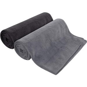 SUNLAND Microfiber Gym Bath Towel Ultra Soft Travel Camping Towel Super Absorbent Swimming Sport Towels for Adults and Children (Black+grey)