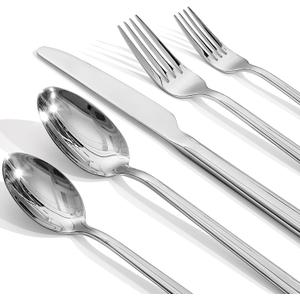 KINGSTONE Forged 20-Piece Silverware Set, 18/10 Stainless Steel Flatware Utensils Set for 4, Mirror Finish,Dishwasher Safe (Silver)