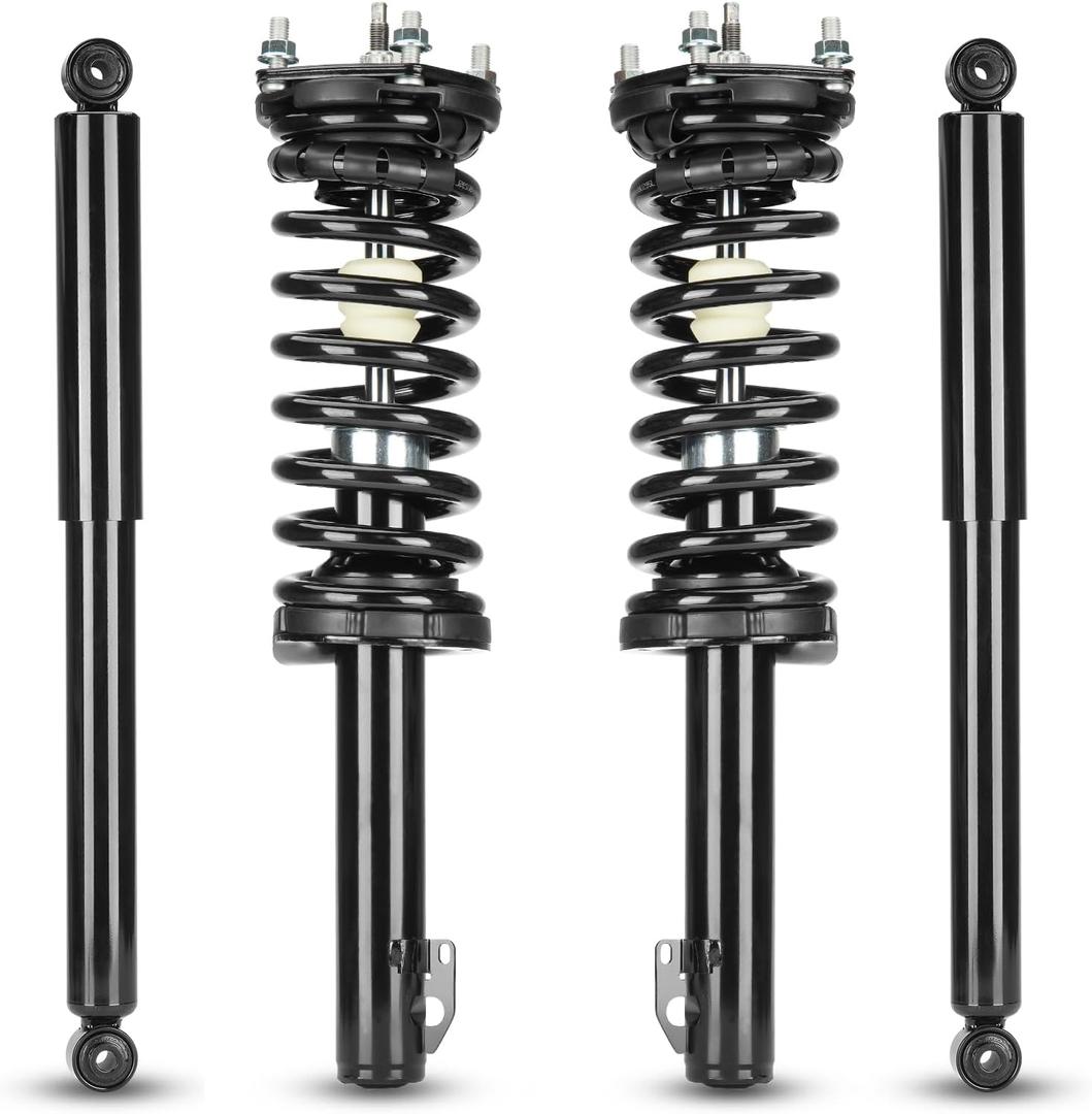 Front & Rear Struts w/Coil Springs for 2005-2010 Jeep Grand Cherokee / 2006-2010 Jeep Commander, Shock Absorbers Replace for 171377L 171377R 4911278 (Set of 4)