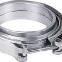 JDMSPEED New 3" V-Band Flange & Clamp Kit Stainless Steel Replacement For Turbo Exhaust Downpipes (1)