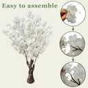 Artificial Cherry Blossom Tree, 4.3FT 2 Pack White Faux Cherry Blossom Tree for Home, Wedding & Party Decoration, Indoor & Outdoor