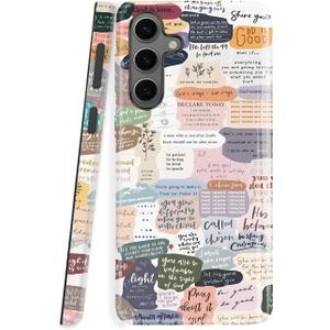 TGABORFU Dual Guard Case for Samsung Galaxy S24 FE 5G, Heavy Duty Dual-Layer Shockproof Protective Phone Case,Christian Quotes