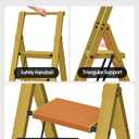 Taranta 4 Step Ladder, Lightweight Aluminum Step Stool with Convenient Handgrip, Folding Ladder with Anti-Slip Pedals, 330lbs Capacity Stepladder for Home, Office, Kitchen - Twilight Yellow