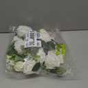 Wedding Car Decoration Garland with Artificial White Flowers and Ribbons Just Married Floral Bouquet with Front Knot for Vehicle Bonnet Hood SUV Truck Bridal Party Car Decor Accessories White