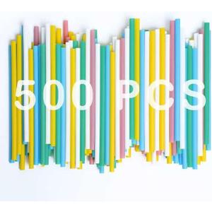 500 pcs 5.75" Short Cocktail Straws Plastic-Free,Colorful Disposable Drinking Straws,Plant-Based Stylish Party Straws,A Plasticless Sturdy Drinking Straws for Hot and Cold Drinks Not Foggy