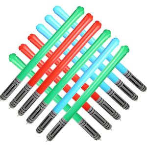 Inflatable Light Saber Sword 12PCS 4 Green 4 Red 4 Blue for Birthday Party Favor