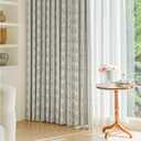 100% Boho Blackout Curtains 96 Inches Long for Bedroom, Black on Beige Patterned Bohemian Curtains for Living Room, Geometric Striped Thermal Insulated Window Drapes Gromment Top 2 Panels