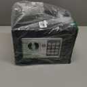 Small Electronic Safe Box With Digital Keypad & Keys - 9.05 x 6.7 x 6.7 Inches Wall Safe 0.23Cuft Mini Security Box for Coin Home Office Hotel Rooms Business Jewelry (Black)