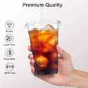 Dealusy 100 Pack - 20 oz Clear Plastic Cups with Lids and Straws, Sturdy & Food Safe Iced Coffee Cups with lids, Disposable Plastic Smoothie Cups for Cold Drinks