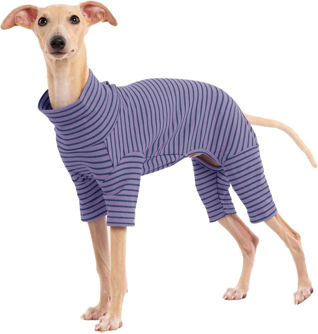 Dog Sweaters for Small Dogs, Girls, Boys, Striped Pet Sweaters for Fall Winter Dog Clothes, Turtleneck Pullover Knitwear for Small Dogs (Purple)