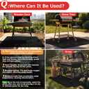 Matace 76x52 Fireproof Grease Mats for Under Outdoor Grill, Extra Large Double-Sided Fire Retardant Silicone Floor Mat for BBQ, Camping Stove, Fire Pit, Waterproof Patio & Deck Protector, Black