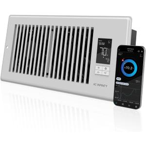 AC Infinity AIRTAP T4 White, Register Booster Fan for 4 x 10 Register Holes, Improves Heating & Cooling Vents, Quiet 10-Speeds, Bluetooth App Control Data Alerts. ONLY FITS 4 x 10 Duct Openings
