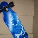 Mini Cruiser Longboard, 31 Inch Small Size Wide Wheel Skateboard, Beginner Stable & Easy-to-Control Skateboard, Suitable for Park & Street Riding, Unique Flame Pattern