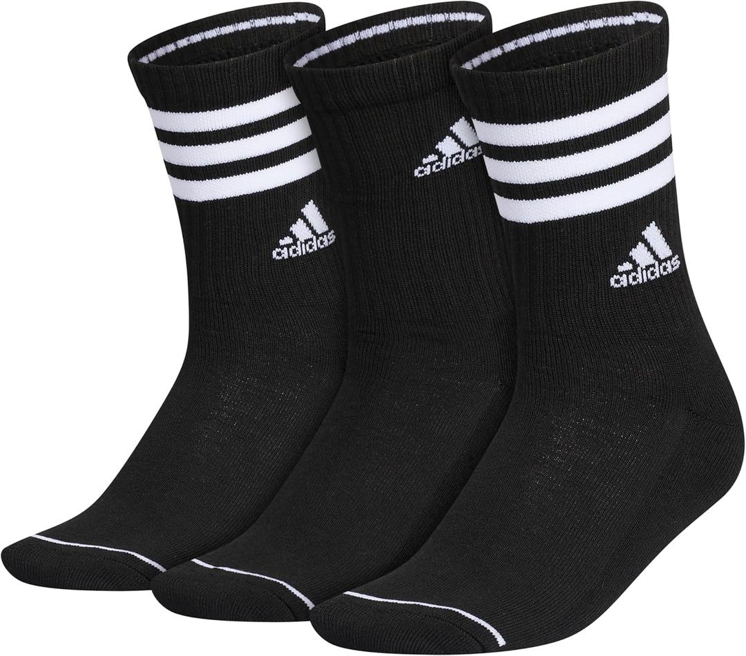 Adidas Women's Cushioned Crew Socks (3 Pairs) Durable & Comfortable (Medium)