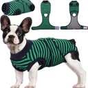 Kuoser Recovery Suit for Dogs Cats After Surgery, Professional Pet Recovery Shirt Dog Abdominal Wounds Bandages, Substitute E-Collar & Cone,Prevent Licking Dog Onesies Pet Surgery Recovery Suit (Green) M