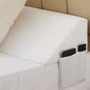 Bedluxe Twin Bed Wedge Pillow for Headboard, Headboard Pillow, Bed Gap Filler, Mattress Wedge - Fill The Gap (0-7") Between Headboard and Mattress (White, 39"x10"x6")