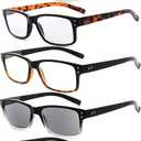 Eyekepper 5 Pack Reading Glasses for Men Spring Hinges Classic Readers (5 Pairs Mix)