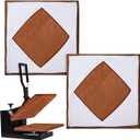 Zhengmy 2 Pcs Heat Press Cover Protector 15x15 Inch Non Stick High Temperature Reusable Heat Press Platen Wrap Cover for Protecting Sublimation Machine Projects Brown and White