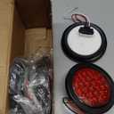 4Pcs 4 Inch Round LED Trailer Tail Lights Red 24 LED Waterproof, 4 Inch Round Led Stop Turn Brake Tail Lights Flush Mount for Trucks RV Include Lights Grommets 3-Prong Wire Pigtails 12V Sealed