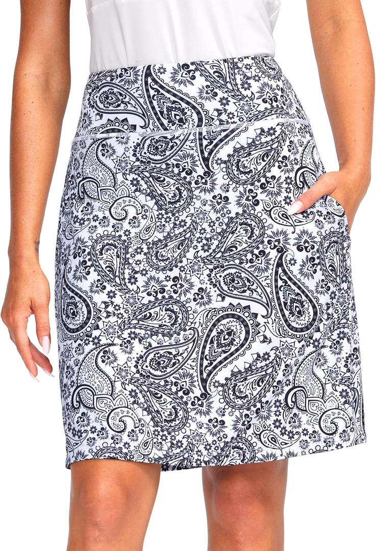Viodia Women's 20" Knee Length Skorts Skirts UPF50+ Athletic Tennis Golf Skirt for Women Casual Summer Skirts (Medium)