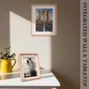 LAUBO2 Wooden 5x7 Small Picture Frame Matted to 4x6, Natural Beech Wood Photo Frame White, Pine Wood Back Panel