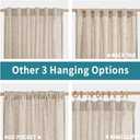 BGment Linen Curtains 48 Inch Length 2 Panels, Rod Pocket and Back Tab Light Filtering Textured Window Drapes for Bedroom Living Room Bathroom, Natural,42 Inch Wide Each Panel