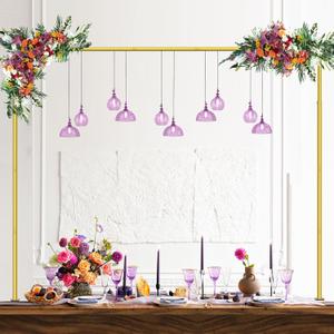 Over The Table Rod Stand with Clamps Adjustable 27.95-100" Length 32.67-47" Height Metal Balloon Flower Table Arch Decoration for Party Birthday Wedding Anniversary Valentine's Day Christmas, Golden