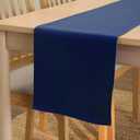 Encasa XO Table Runner 13x72 in Long | Cotton Canvas Fabric | Scotch Blue Solid Color | Machine Washable & Durable