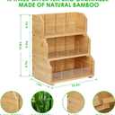 Tea Bag Organizer, 2 Layer Stackable Bamboo Tea Box Organizer Storage Box, Wooden Holder with 8 Compartments Natural Wood & Acrylic for Countertop Kitchen Cabinet Pantry (2 Tier)
