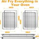 DONGULI Air Fryer Basket Oven - 2 Set Large Air Fryer Basket and Tray Stainless Steel Oven Air Fryer Rack Pan Accessories for Baking 15.7"x11.8"