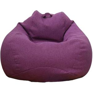 Stuffed Animal Storage Bean Bag Cover (No Filler) Extra Soft Beanbag Seat Chair Covers-Cotton Linen Memory Foam Beanbag Replacement Cover for Adults Children without Filling (36-43 inch, Purple)