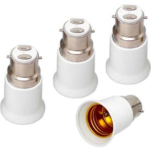 E-Simpo B22 to E26 E27 Light Socket Adapter, UK AU India Bayonet Lamp Base to Edison Screw E26 E27 Bulb Holder Converter Adapter CE Rohs (4)