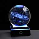 3d Solar System Model Crystal Ball 80mm 3.15inch - Outer Space Astronomy Gifts Room Decor Crystal Sphere Unique Gifts For Men Him Best Birthday Dad Physics Science Teacher Night Light Planet Lamp