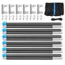 Zoomster Trampoline Replacement Enclosure Poles with Clamp and Hardware Fits 6 Straight Poles Trampoline (No Tool Needed. Can be Assembled by only one Adult) (15FT Pole with Net)