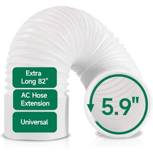 Portable Air Conditioner Hose, 5.9"Diameter & 82"Length, Anti-Clockwise Thread, AC Exhaust Vent Duct Hose, Universal AC Tube Hose Kit Parts Accessories