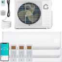 GarveeHome 28000 BTU 3 Zone Mini Split AC/Heating System,Wifi Enabled 20 SEER2 208-230V 3 Zone 9000 + 9000 + 18000 BTUDuctless Split Unit AC w/Pre-Charged Condenser,Heat Pump,Not Include Copper Tube