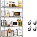5 Tier Wire Shelving Unit, 61" H Heavy Duty Metal Storage Shelves, 5-Tier-29.5"W x 13.8"D x 61"H